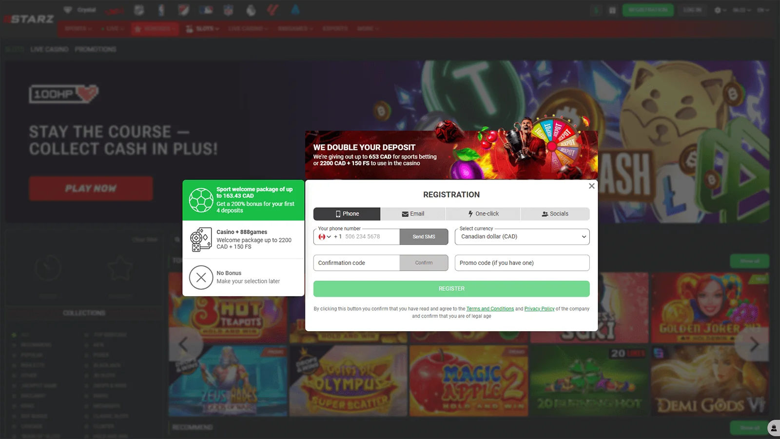 888Starz Casino Registration Process