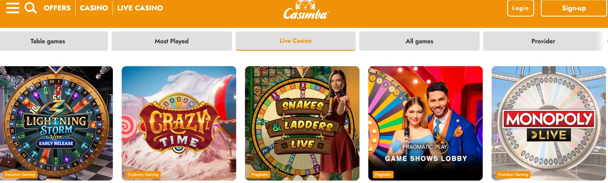 Casimba Live Casino 