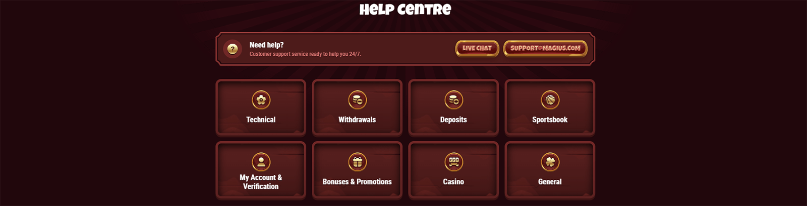Magius Casino Help Centre 