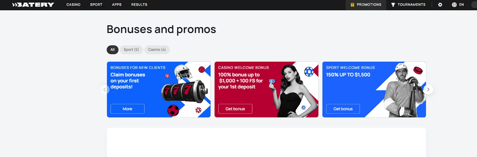 BateryWin Casino Promotions 