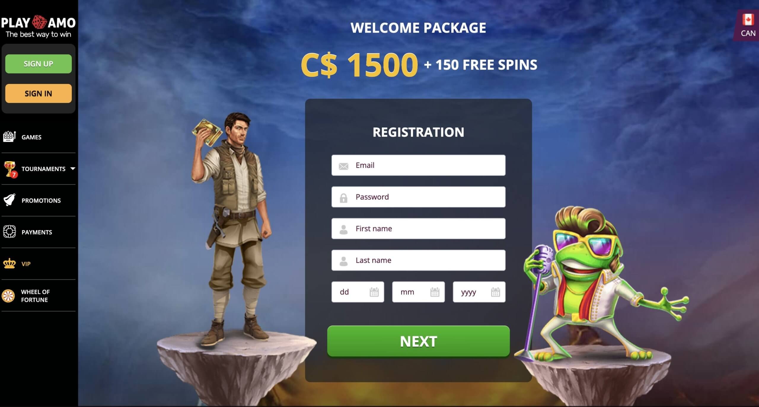Playamo Sign Up Bonus 